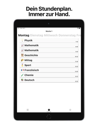 Screenshot der App Schoolspace – für iPad.